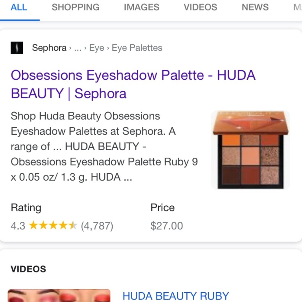 HUDA BEAUTY EYESHADOW PALETTE - Picture 2 of 5